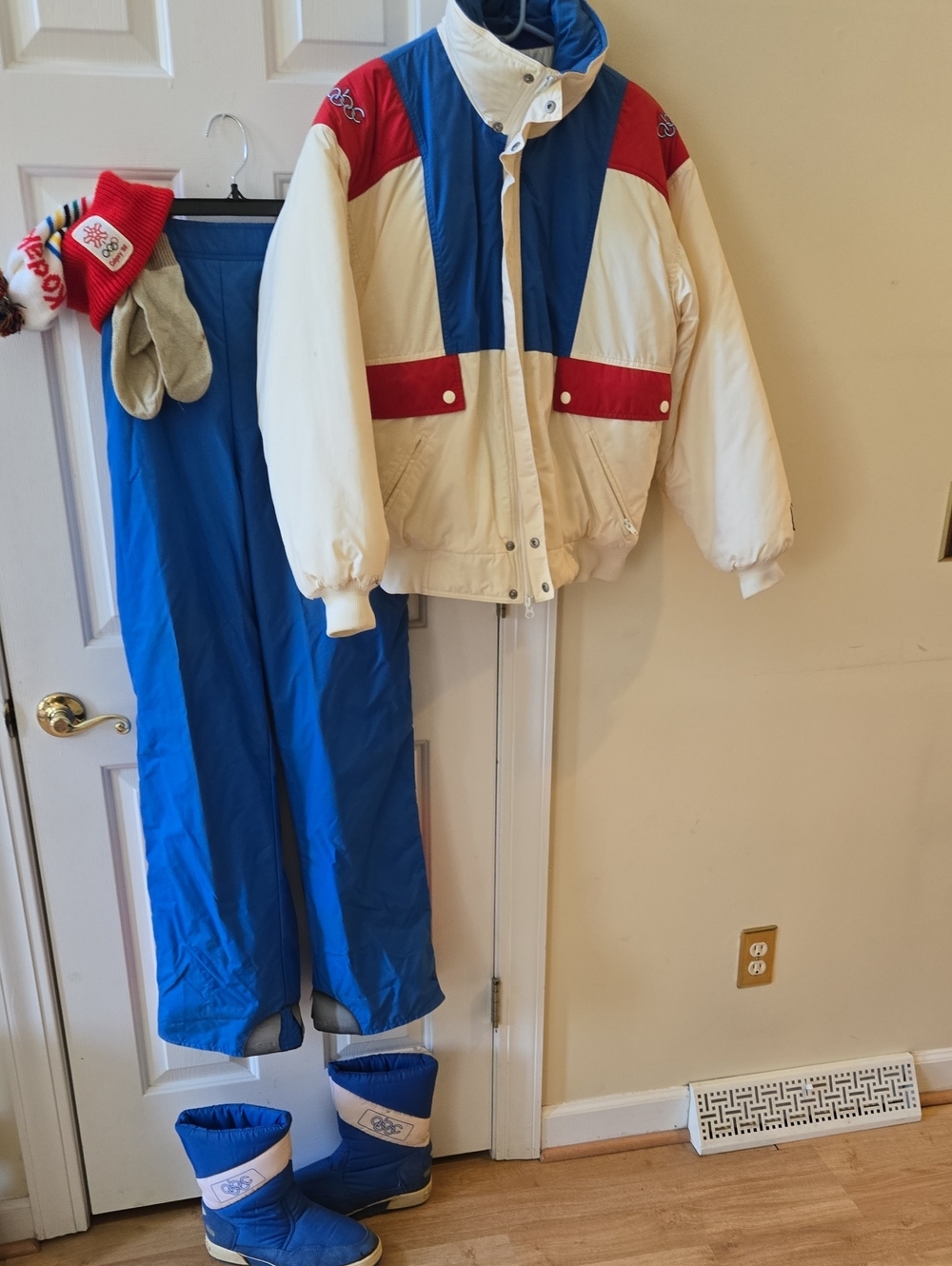 1988 Vintage Calgary Olympics ABC Sports Anchor Snow Outift Jacket, Pants, Boots